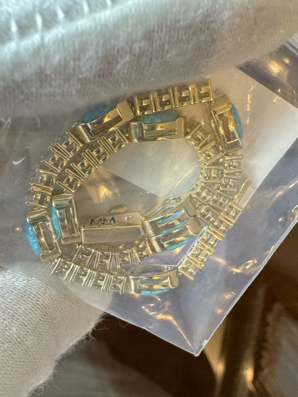 Melinda Maria Gold Bracelet with Blue Opal and Diamondette Stones - Picture 12 of 14